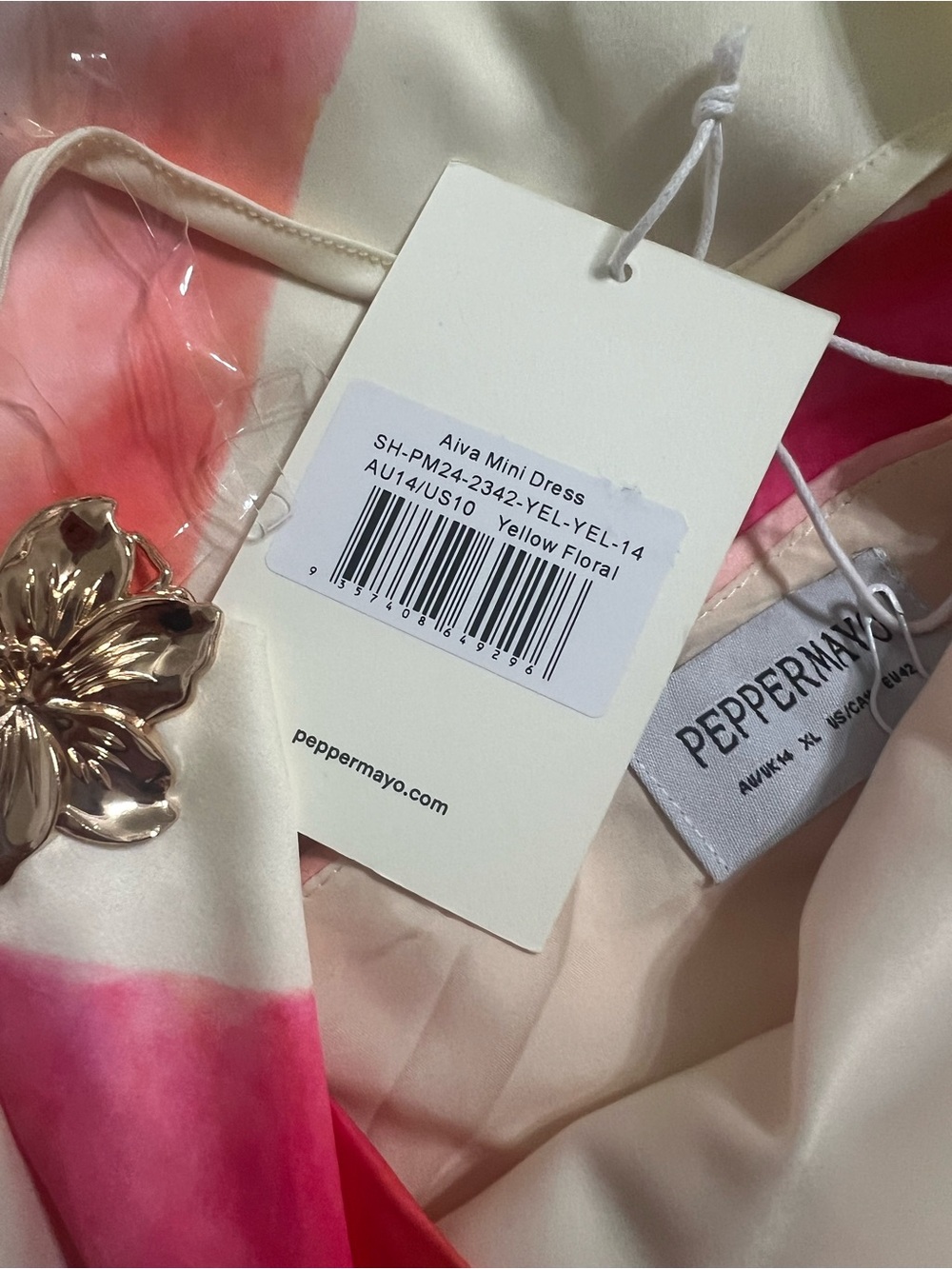 Peppermayo Aiva Floral Halter Mini Dress yellow - Picture 4 of 4